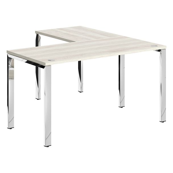 Стол угловой XGCT 1415.1 Сосна Эдмонт/Нержавейка полированная 1400х1500х750 XTEN GLOSS - Вид 1