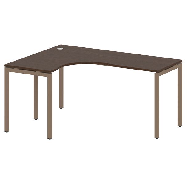 Metal System Quattro Стол криволинейный левый на П-образном м/к 40БП.СА-4 (L) Венге/Мокко металл 1600*1200*750 - Вид 1