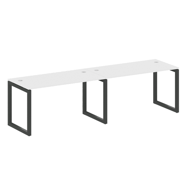 Metal System Quattro Р. ст. на 2 раб. места на О-образном м/к 50БО.СМ-2.3 Белый/Антрацит металл 2800*720*750 - Вид 1