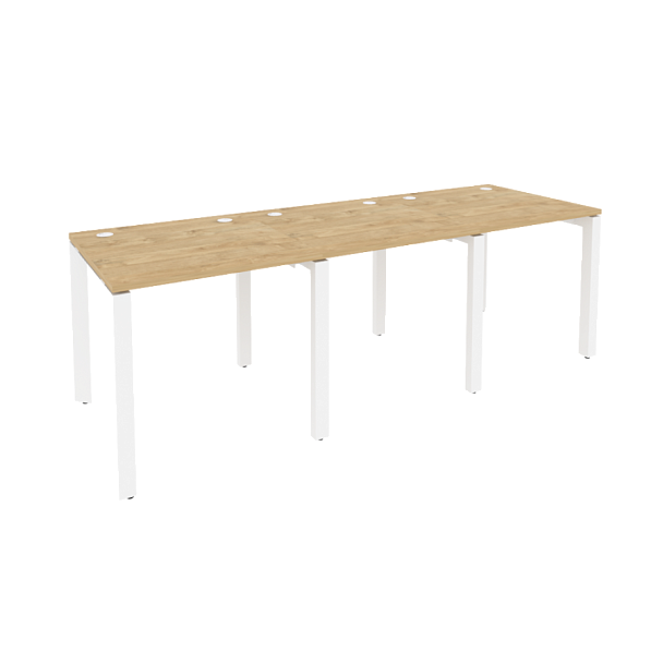 Onix Рабочая станция на П-образном м/к O.MP-RS-3.0.8 Тиквуд светлый/Белый металл 2340*800*750 - Вид 1