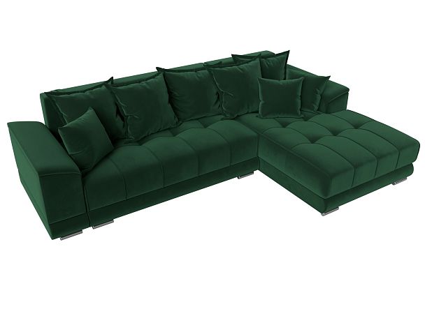 Угловой диван НордСтар правый угол Велюр зеленый - Вид 6