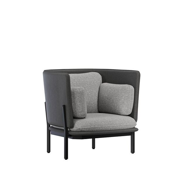 Stato Диван одноместный с низкой спинкой STA-01L Сан 08/Сан 13/Металл Черный 970*850*855 - Вид 1