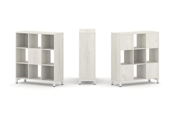Стайл Проджект Набор стеллажа 2-х сторон., 3 яр. SN.NSD-331 Дуб Наварра/Металл Белый 1121*400*1248 - Вид 1