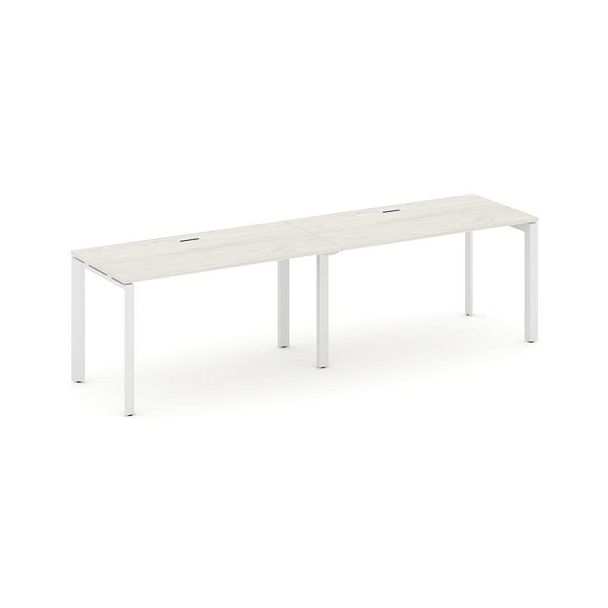 Style Project Next Рабочая станция односторонняя SN-59P.ORS-001 Дуб Наварра/Металл Белый/Белый Заглушка 1960*600*750 - Вид 1