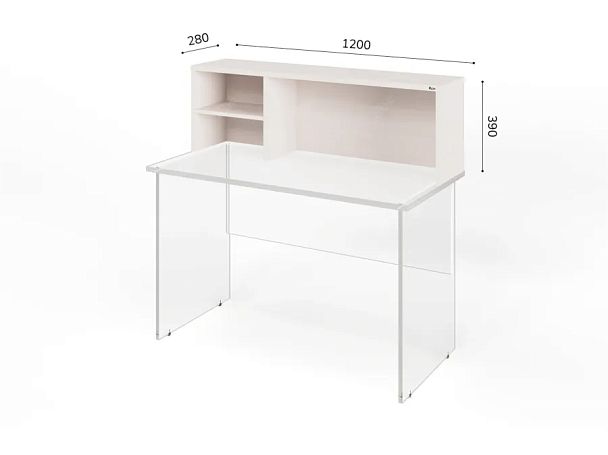 ЛАЙТ / LIGHT RLG061 Настольная полка 120x28x39 Дуб Молочный - Вид 2