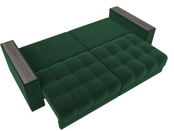 Диван прямой с декором Лига-049 НПБ Велюр зеленый - Вид 10
