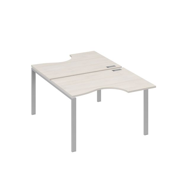 Рабочая станция столы (2х120) эргономичные "Классика" опоры UNO A4 А4 Б1 183 БП дуб / металлокаркас серый - Вид 1