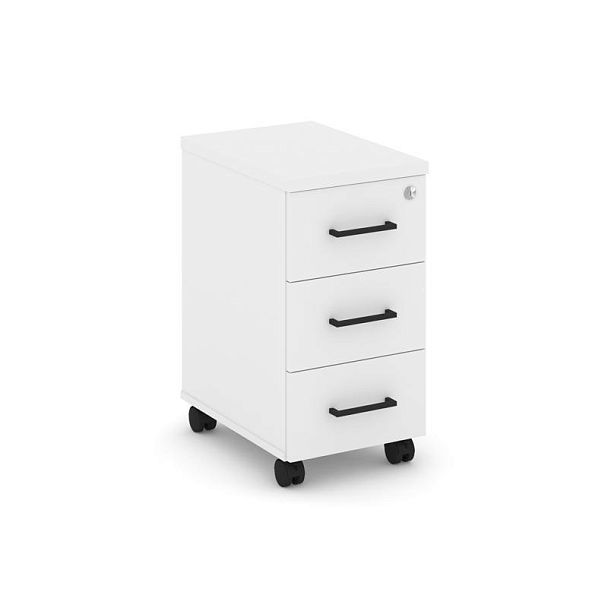 Стайл Проджект Тумба мобильная з/с ЛХДФ SN.TM-004 Белый/Черный Ручки 320*460*611 - Вид 1