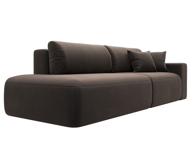 Диван прямой Лига-036 Модерн подлокотник справа Велюр коричневый - Вид 4