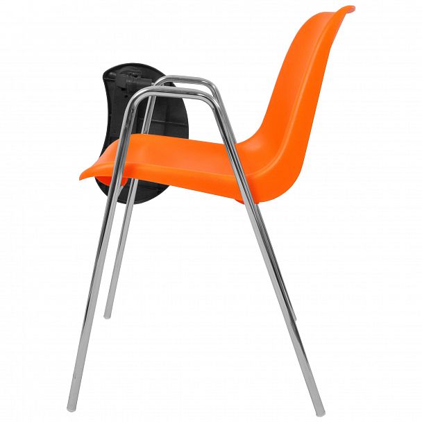 Стул Vicenza (4 ножки с подлокотниками + столик TLT), Каркас хром, оранжевый - Вид 4