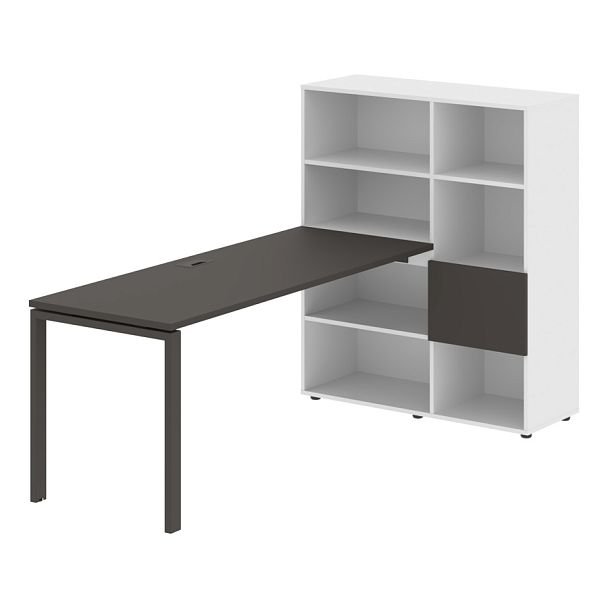 Стол-стеллаж EURST 1117 Мокко/Мокко/Белый 2190х1120х1355 EDIS - Вид 1