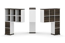 Concept Надставка высокая CN.ONV-007 Дуб Мали/Белый Бриллиант/Металл Черный 1099*350*1486 - Фото предпросмотра