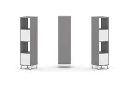 Стайл Проджект Набор стеллажа одностороннего, 4 яруса SN.NS-411 Серый Пепел/Белый/Металл Белый 387*4 - Фото предпросмотра