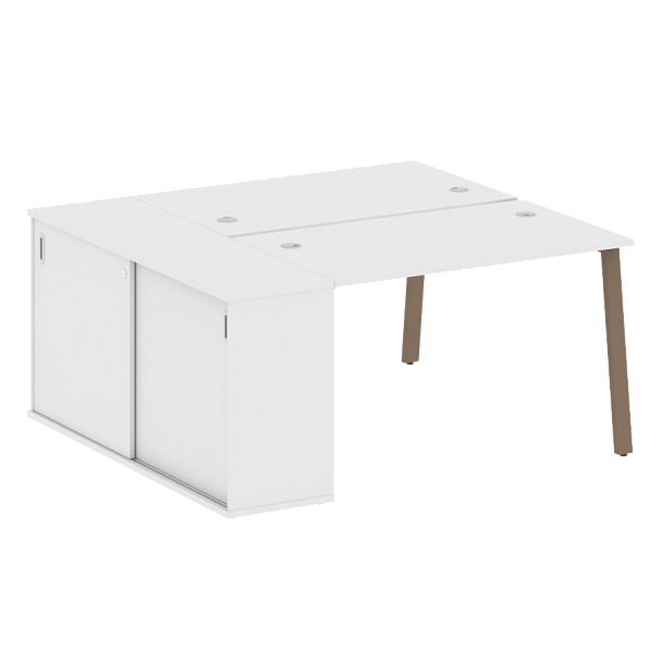 Metal System Р. ст. с шкафом-купе на А-образном м/к БА.РС-СШК-1.2 Т Белый/Мокко металл 1610*1475*750 - Вид 1