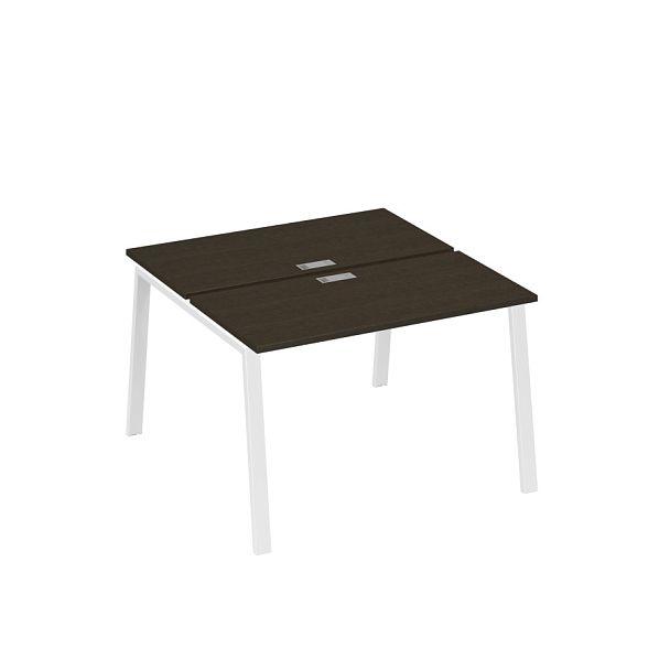 Рабочая станция (2х120) на каркасе TRE A4 А4 Б3 170  БП венге / металлокаркас белый - Вид 1