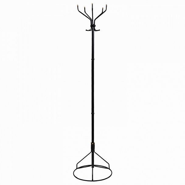 Вешалка-стойка "Ажур-2", 1,89 м, основание 46 см, 5 крючков, металл, черная - Вид 1