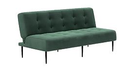 Monaco диван-кровать прямой трехместный, без подлокотников, бархат зеленый 19 - Фото предпросмотра