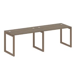 Metal System Quattro Р. ст. на 2 раб. места на О-образном м/к 50БО.СМ-2.2 Вяз/Мокко металл 2400*720*750 - Фото предпросмотра