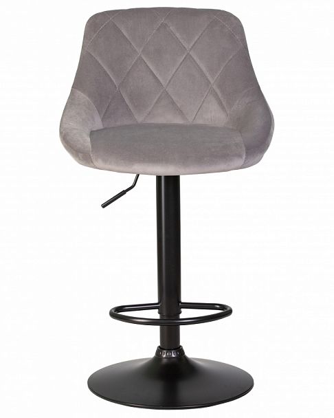 Стул барный DOBRIN LOGAN BLACK (серый велюр (MJ9-75)) - Вид 4