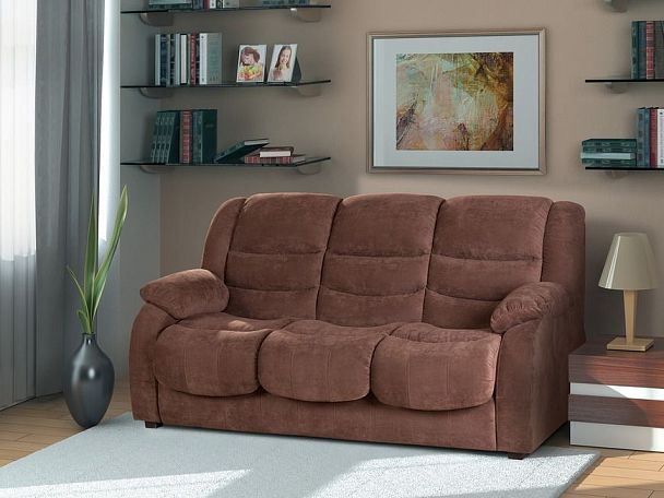 Ridberg 2 диван-кровать прямой велюр шоколад - Вид 4