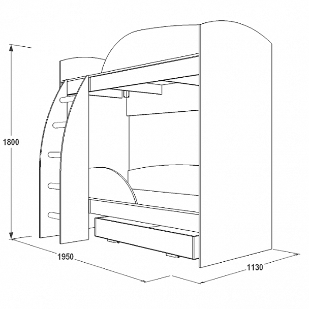 Кровать "Омега 4" МДФ - Вид 6