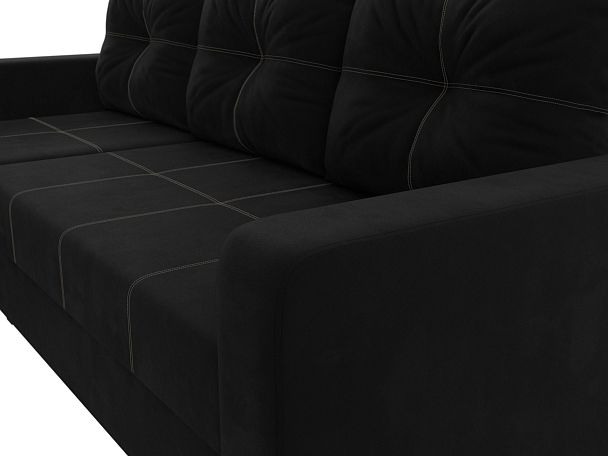 Диван угловой Ливерпуль Лайт левый угол Микровельвет черный - Вид 4