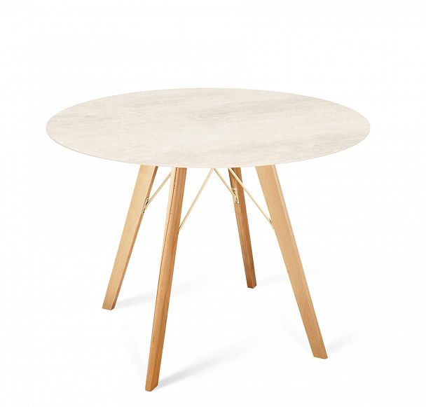 Стол Sheffilton SHT-TU9/TT21-6 90 керамика прозрачный лак/песчаное облако - Вид 2