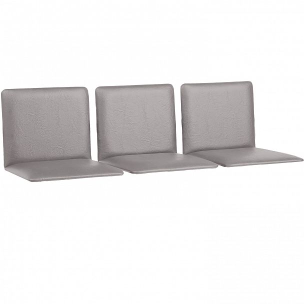 Сиденья для кресла "Терра", комплект 3 шт., кожзам серый, каркас серебристый - Вид 2