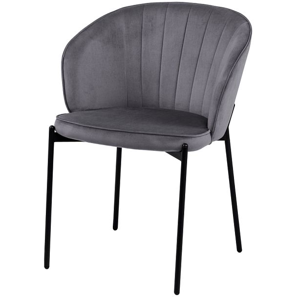 Комплект кухонных стульев Миэль серый велюр/черный, 3 шт. - Вид 1