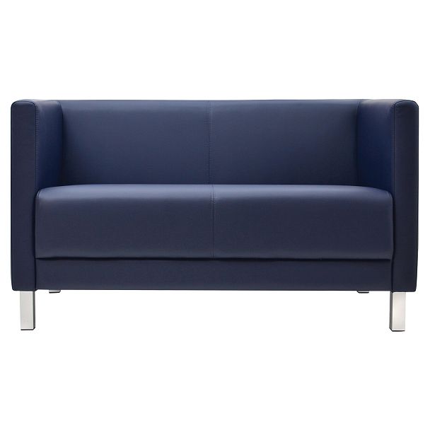 Диван мягкий двухместный "Атланта", "М-01", 1230х670х715 мм, c подлокотниками, экокожа, темно-синий - Вид 3