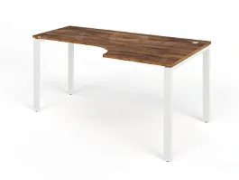 TANDEM RTD077-MK-160R-SH Стол угловой на металлокаркасе правый 1600х900х750 Таксония шоколадная/Белы - Фото предпросмотра