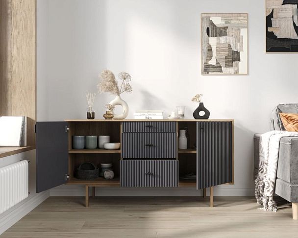 Комод две дверки и три ящика Emerson арт EM08/7024/L - Вид 2