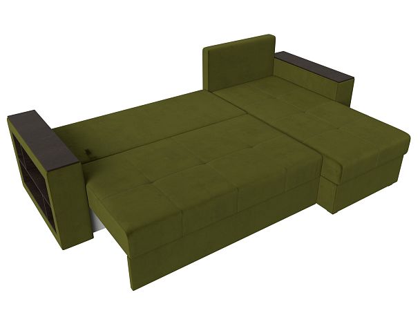 Диван угловой Дубай Лайт угол правый (полностью микровельвет зеленый) - Вид 9