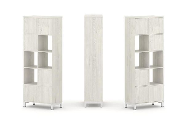 Стайл Проджект Набор стеллажа 1 сторон., 5 яр. SN.NS-521 Дуб Наварра/Металл Белый 754*400*1982 - Вид 1