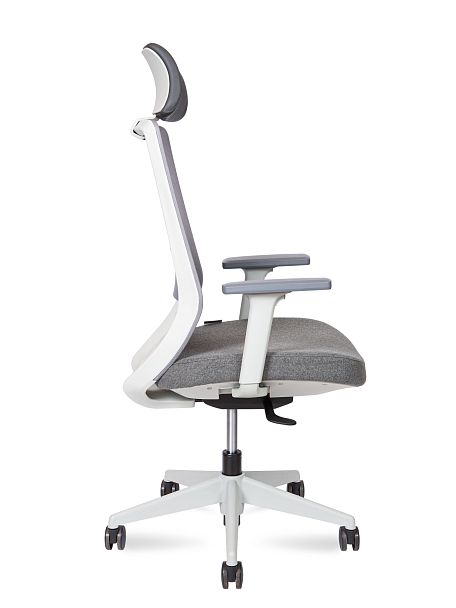 Кресло офисное / Mono grey / серый пластик / серая ткань / серая сетка - Вид 3