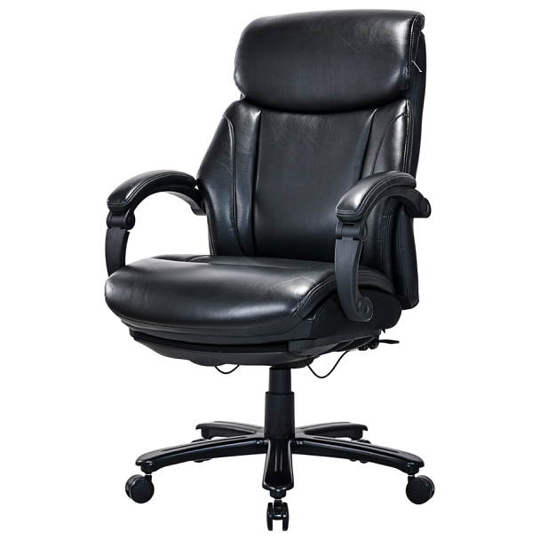 Кресло HAWASAN (ХАВАСАН) "Voyager HD-010", НАГРУЗКА до 180 кг, подножка, экокожа, черное, 532971 - Вид 8