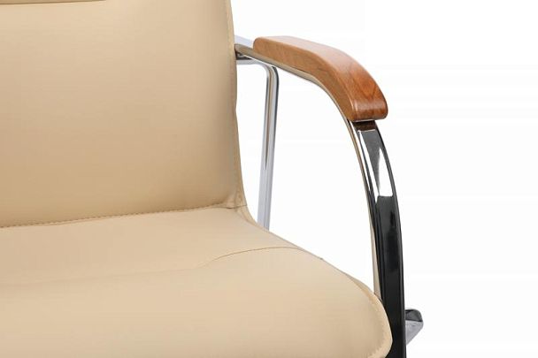 Стул Самба с деревянными подлокотниками SMB-02H Хром гальв. Бежевый - Вид 9