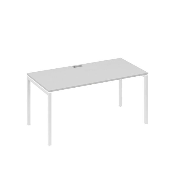 Стол письменный на металлокаркасе DUE A4 А4 Б2 025 БП серый / металлокаркас белый - Вид 1