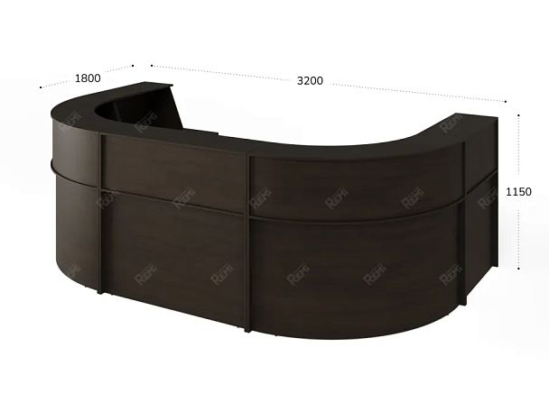 ЛАЙТ / LIGHT RLG071 Симметричный ресепшн 320x180x115 Венге - Вид 3