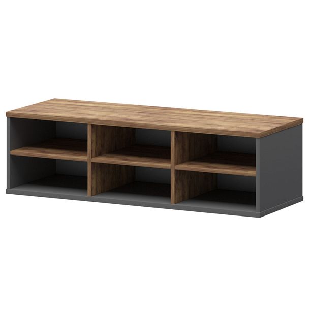 Надставка с вставкой для тумбы-купе СМТ-12НВ.18 тип2 Графит/Таксония 1236x444x400 Смарт - Вид 1