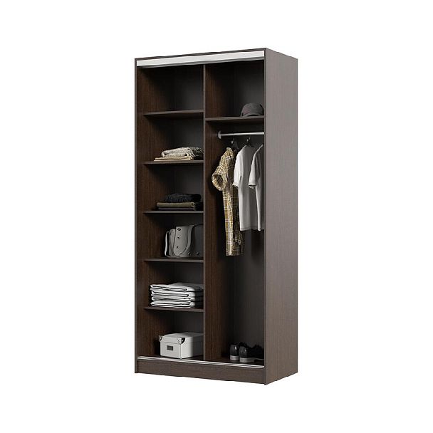 Альянс 1,0 м шкаф-купе (1000*2200*610 мм) венге/венге - Вид 2