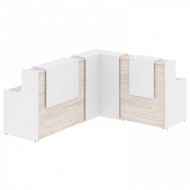 Ресепшн Г-образный "Onix" O.R-K-32 денвер светлый/белый - Вид 2