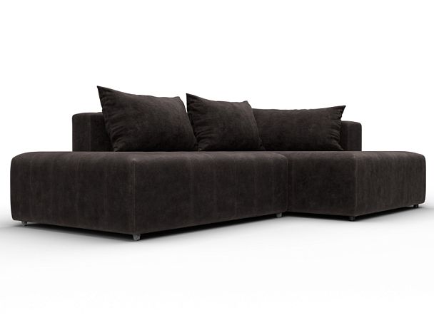 Диван угловой Лига-103 НПБ угол правый Велюр коричневый - Вид 3