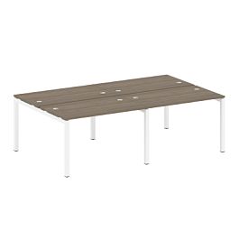 Metal System Quattro Р. ст. на 4 раб. места на П-образном м/к 50БП.СМ-4.2 Вяз/Белый металл 2400*1475*750 - Фото предпросмотра