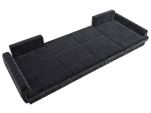 Диван П-образный Лига-057 НПБ Лонг Велюр темно-серый - Вид 9