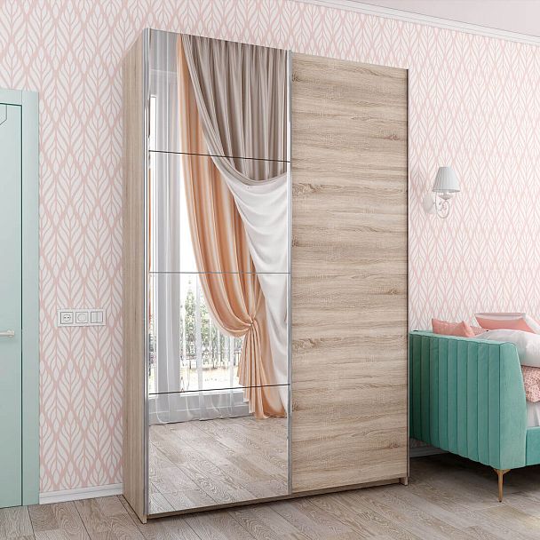 Fortune-1 1400х2300х650 сонома/сонома+белый+з.№1 - Вид 2