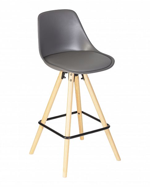 Стул полубарный DOBRIN RONNI (ножки светлый бук, тёмно-серый (GR-04)) - Вид 7