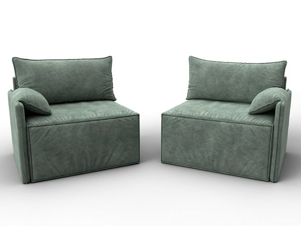 Диван прямой модульный Лига-106 Велюр зеленый - Вид 8