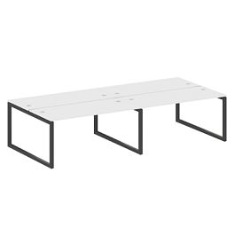 Metal System Quattro Р. ст. на 4 раб. места на О-образном м/к 50БО.СМ-4.4 Белый/Антрацит металл 3200*1475*750 - Фото предпросмотра