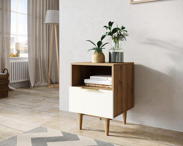 Тумбочка с нижним ящиком Line LN09/GR1/beige - Вид 3